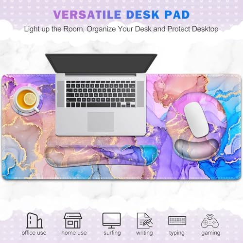 Gaming Mouse Pad, 4in1 XXL Mousepad Large Desk Mat, Cute Desk Pad Protector