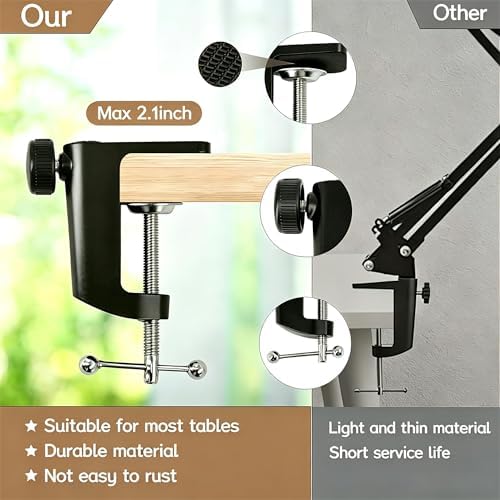 10X Magnifying Glass with Light and Clamp, Magnifier with Light Hands Free3 Color Modes Stepless Dimmable, 72 LEDs Real Glass Lens Magnifying Lamp for Close Work, Repair, Reading, Craft