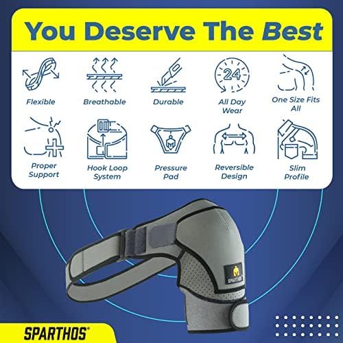 Sparthos Rotator Cuff Shoulder Brace for Women & Men - Support - Gray-UNI