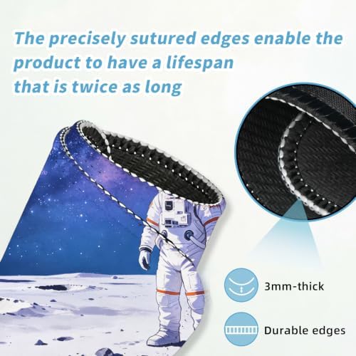 Small Mouse pad, with Edge-Sewn Design, extends Service Life by Twice, occupying the Optimal Size for the Mouse and Wrist Position. (Astronaut)