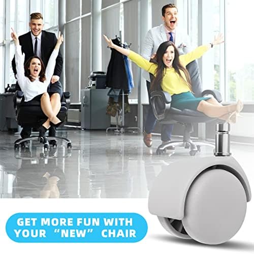 Omyoffice Office Chair Replacement Wheels - 2 in Set of 5 Plastic Casters