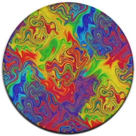 Highly Premium Quality Floor Mat, Office Chair Decor Mat, Room Sofa Yoga Soft Round Carpet Rainbow Neon Watercolors
