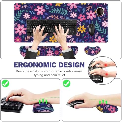 ToLuLu Extended Gaming Mouse Pad, Memory Foam Keyboard Mouse Wrist Rest Set