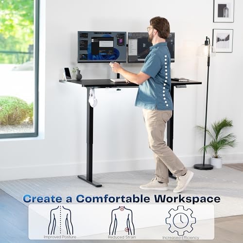 VIVO Black 60 x 30 in Standing Desk, DESK-KIT-1B6B-30