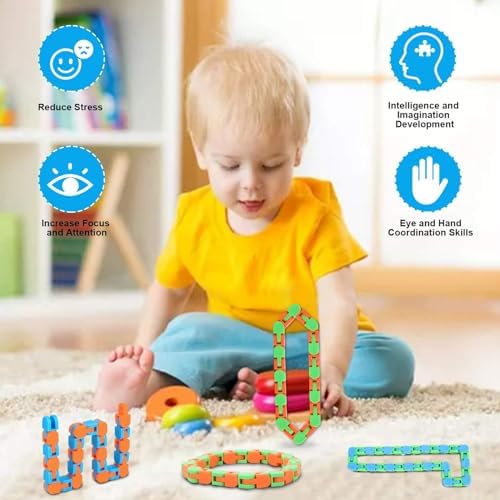 8Pcs Fidgets Wacky Tracks Fidget Toys for Kids Classroom Students Gifts
