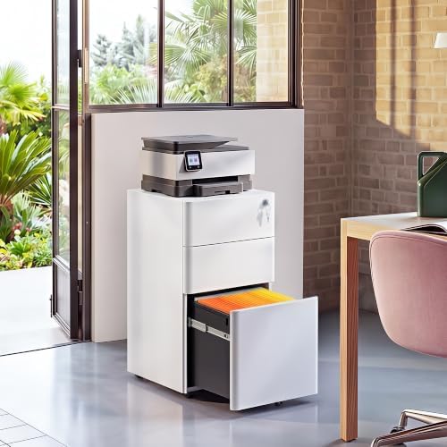 DEVAISE 3 Drawer File Cabinet on Wheels, Fully Assembled Except Casters