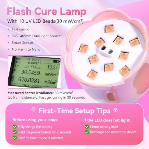 Makartt Flash Cure UV Nail Lamp for Gel Nails Rechargeable Gooseneck Design