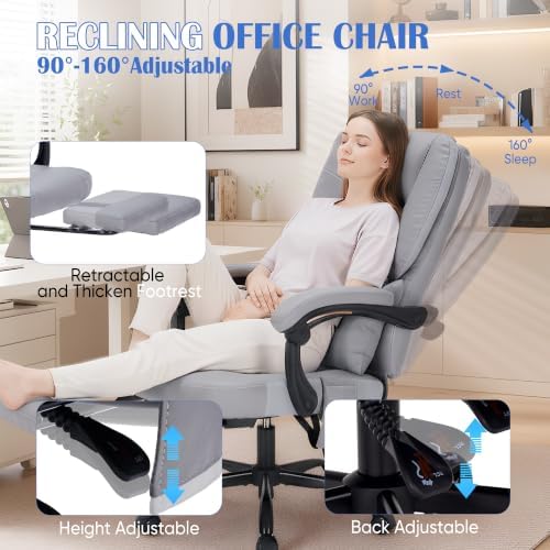 400lbs Reclining Office Chair with Ergonomic Lumbar Support
