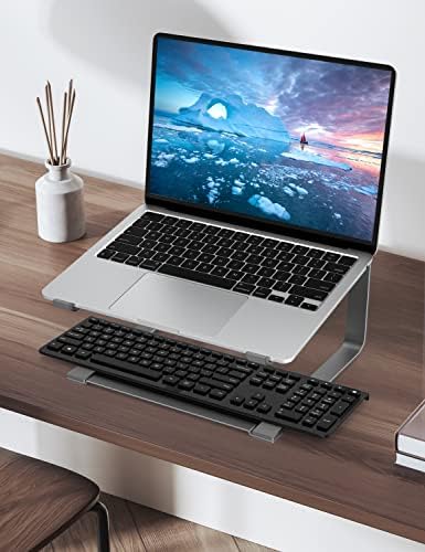 SOUNDANCE Laptop Stand for Desk, Metal Riser, Fits 12-17.3 Inch,Grey