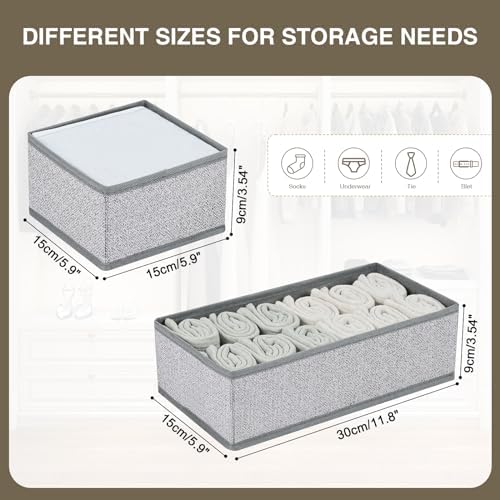 DIMJ Drawer Organizer Clothes, Dresser Organizer For Nursery, Bedroom, Closet, Baby Clothes Organizer and Storage, Foldable Fabric Drawer Dividers for Baby Socks, Belt, Tie (4 Pack, Blended)