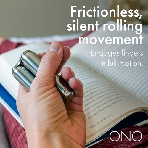 ONO Roller - Handheld Fidget Toy for Adults | Help Relieve Stress, Anxiety, Tension | Promotes Focus, Clarity | Compact, Portable Design (Natural, Junior Size - Stainless Steel)