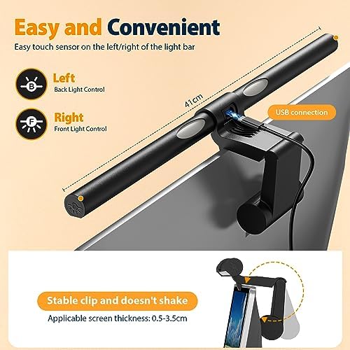 Monitor Light Bar Eye-Care Computer Monitor Lamp with Auto-Dimming