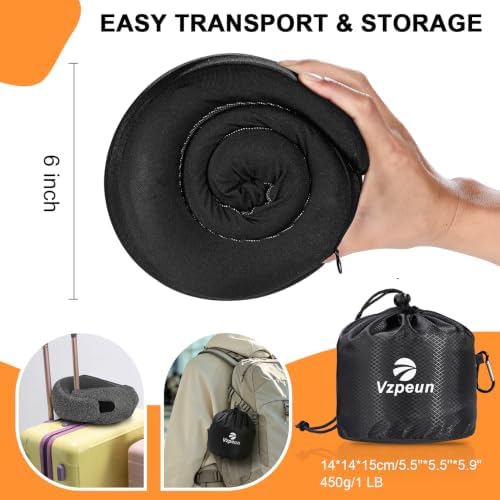 Travel Pillow - Hooded Neck Pillow Airplane Memory Foam Filling