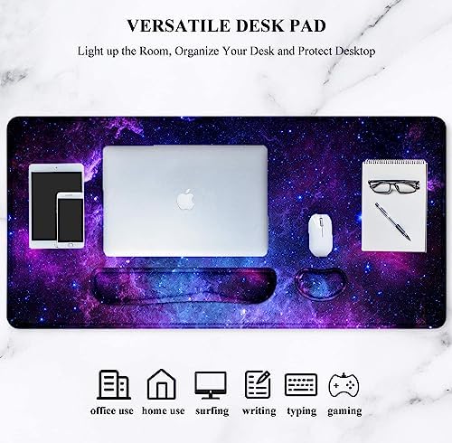 Lateefah Mouse Pad with Wrist Rest, Desk Mat + Keyboard Wrist Rest Set, Desk Pad for Keyboard and Mouse, 4-in-1 Large Mouse Pad with Wrist Support for Office, Home