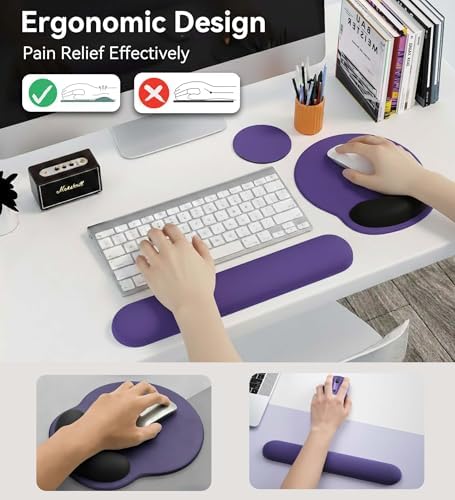 Mouse Pad with Keyboard Wrist Rest,Ergonomic Mousepad Support Set