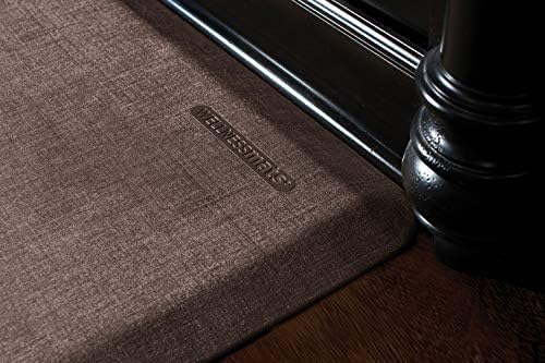 WellnessMats Linen Collection Anti-Fatigue Floor Mat, Polyurethane – Ergonomic Support Pad for Home, Kitchen, Garage, Office Standing Desk – Water Resistant - Made in USA