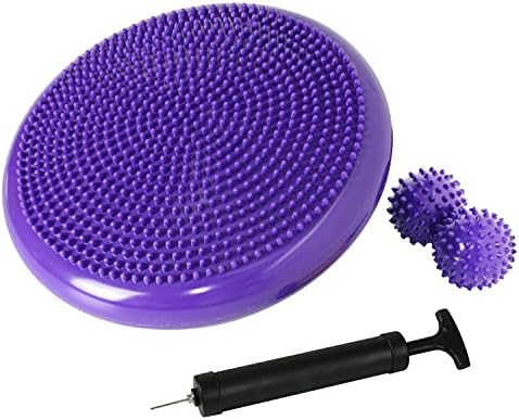 Wobble Cushion, Balance Disc, Wiggle Seat, Balance Pads for Physical Therapy, Stability Disc, Wobble Board for Dogs, Office, Sensory Kids, Classroom with Spiky Massage Ball