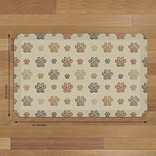 GelPro Designer Cushioned Anti-Fatigue Comfort Floor Mat, Padded Stain-Resistant, Waterproof, Non-Slip Comfort Padded Desk/Office Mat, 20 x 32, PAWZ Brown Lab