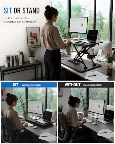 Standing Desk Converter Adjustable, 25.16" x 15.75" Sit Stand Desk Riser