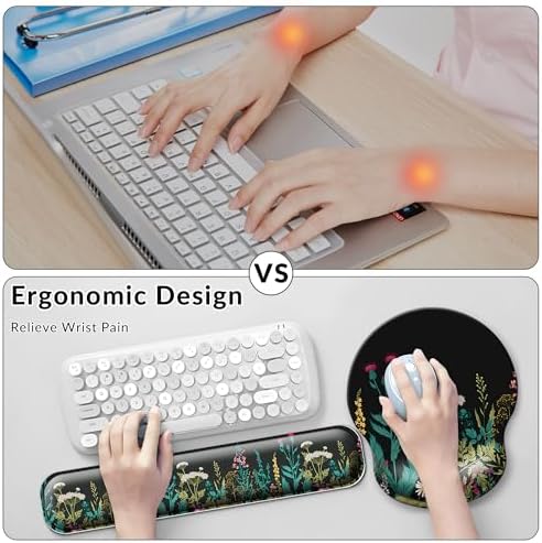 Desk Mat Set Keyboard and Mouse Pad with Wrist Rest Support