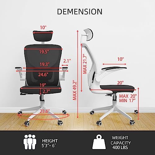 Office Chair Desk Chair with Adjustable Lumbar Support & Headrest