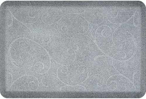 WellnessMats Bella Collection Anti-Fatigue Floor Mat, Polyurethane - Ergonomic Support Pad for Home, Kitchen, Garage, Office Standing Desk - Water Resistant - Made in USA