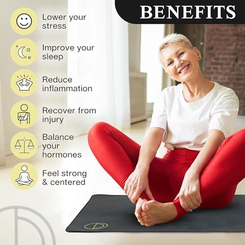 Earth and Moon Grounding Mat for Desk, Reduce Fatigue & Stress, Supports Energy & Wellness, Grounding Pad for Bed, Office, Living Room, Works Well w/Sheets, Blanket, w/ 15 Foot Cord, 35x24in, 2 Pack