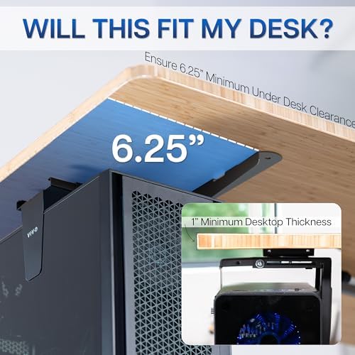 VIVO Black Large Under Desk and Wall Office PC Mount, MOUNT-PC01L