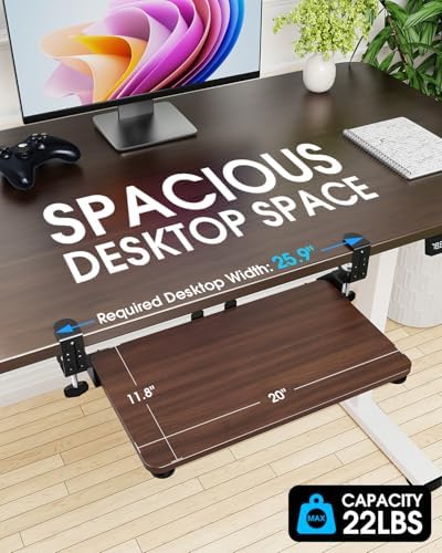 Small Keyboard Tray Under Desk, Pull Out Keyboard & Mouse Tray for Typing