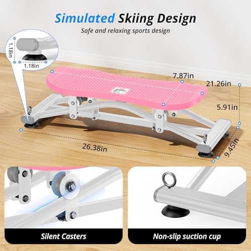 RYGEO Balance Board with Resistance Bands, Versatile Rocking Stepper, Wobble Board Featuring LCD Monitor, 330 lbs High-Capacity Ski Twister Trainer for Full Body Exercise at Home