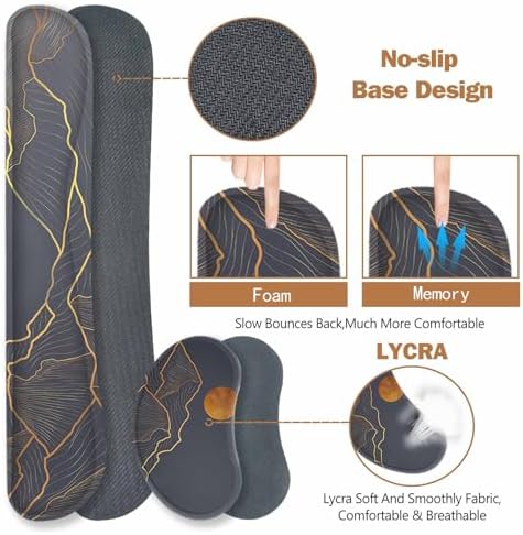 ToLuLu Extended Gaming Mouse Pad, Ergonomic Keyboard Mouse Wrist Rest Set