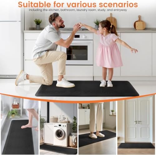 4/5 Inch Thicker Kitchen Mats Anti Fatigue Comfort Mat Standing Desk Rugs
