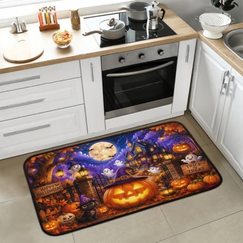 Halloween Kitchen Mats Cushioned Anti Fatigue Kitchen Rugs Non-Slip B-3