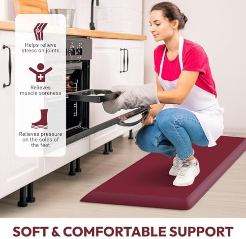 4/5 Inch Thick Kitchen Mat - Cushioned Anti Fatigue Mat for Kitchen Floor