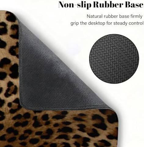 Large Mouse Pad Leopard Print Cheetah Non-Slip Rubber Long Gaming Desk Mat Big Computer Keyboard Mousepad Waterproof Protector Writing Pad for Gaming Office Home Decorative 31.5 X 11.8 Inch
