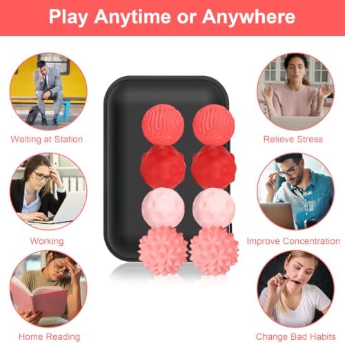 BUSOHA Silicone Magnetic Fidget Balls - 8 Pack Fidget Toys for Adult