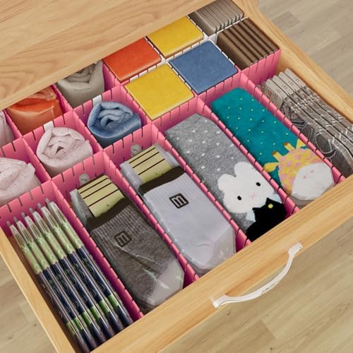 Adjustable Drawer Dividers, Cut to Fit Plastic Organizer Strips, 8-Pack