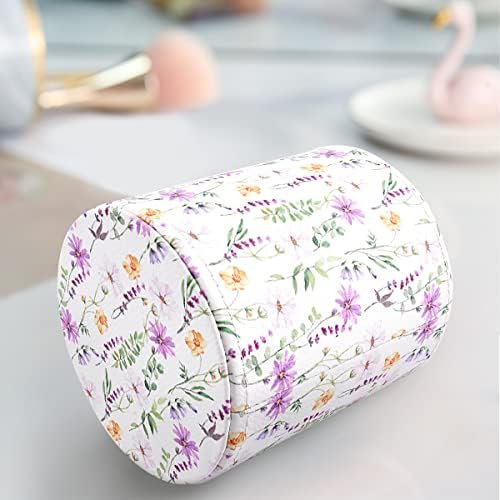 Pen Holder, Makeup Brush Holder Leather Cute Vintage Flowers Pattern Pencil Cup for Girls Kids Women Durable Stand Desk Organizer Storage Gift for Office, Classroom, Home, Cute Flower