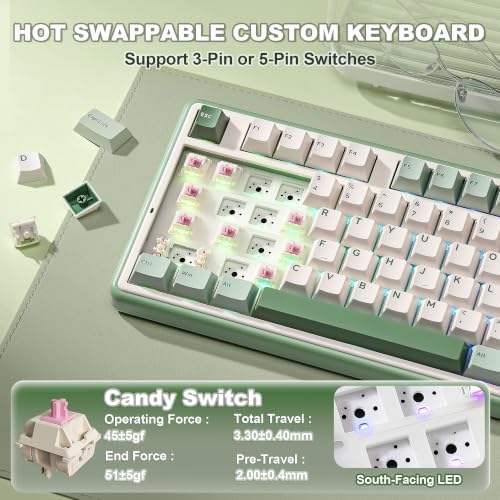 YUNZII B98 PRO 96% Wireless Mechanical Keyboard(Matcha Green, Candy Switch)