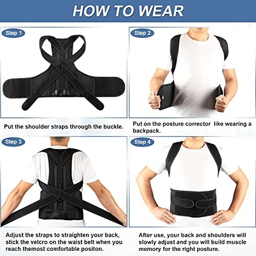 Back Brace Posture Corrector for Women and Men - Adjustable Posture Back Brace for Upper and Lower Back Pain Relief - Improve Back Posture and Lumbar Support,Medium(Waist:29-33 Inches)