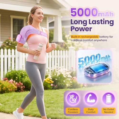Cordless Shoulder Heating Pad with Massage, Heated Shoulder Massager