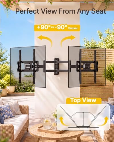 monTEK Outdoor Full Motion TV Wall Mount for 32-65 Inch TVs
