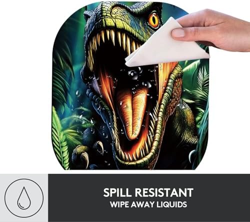Small Mouse Pad，Mini Mouse Pad 6 x 7 Inch，for Laptop Keyboard Tray Wireless Mouse Home Office Travel，with Non-Slip Rubber Base, Waterproof Mouse Mat，Roaring Dinosaur in Jungle