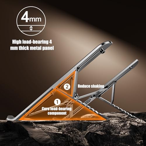Space Saving Foldable Computer Stand with Enhances Ventilation for 17.3Inch Laptops and Tablets Foldable Laptop Stand