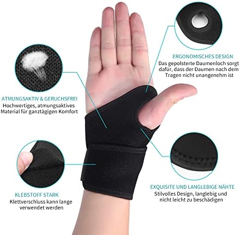 Wrist Brace for Carpal Tunnel, Breathable and Adjustable Wrist Support Brace for Arthritis and Tendinitis, Wrist Compression Wrap for Pain Relief, One Size Fits Left or Right Hand – Single
