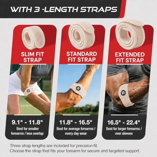 Sleeve Stars Tennis Elbow Brace for Men & Women, Fits 9"-23" (Single/Beige)