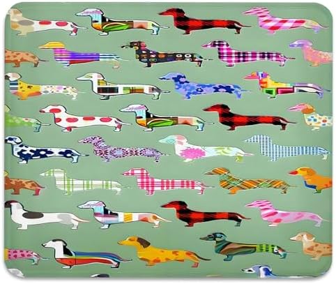 Abstract Seamless Floral Dachshund Dog Design Mouse Pad, Durable Desk Mat