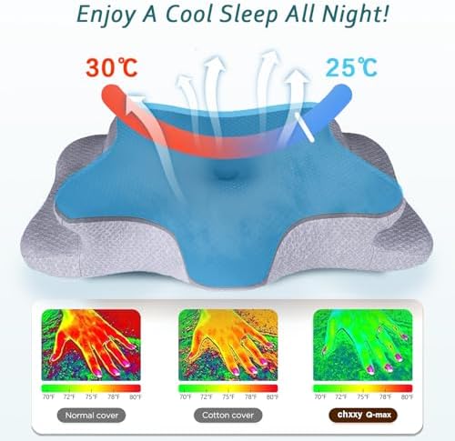 CHxxy Cervical Neck Pillow for Pain Relief Sleeping, Memory Foam Pillows