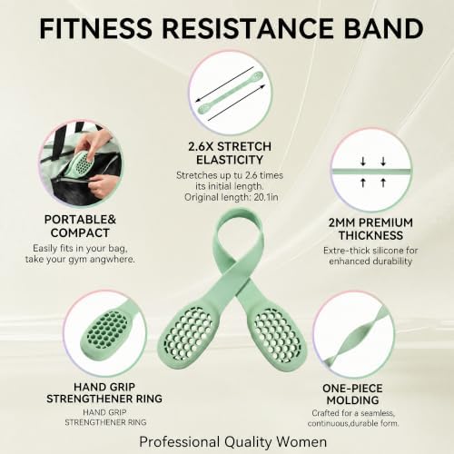 Resistance Band for Women, Silicone Shoulder Opener Back Stretcher,Stretch Bands for Exercise, Pull Exerciser for Posture Correction, Hand Grip Strengthener for Home Gym Office Travel