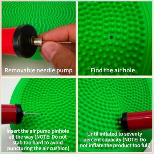 12 Pcs Wobble Cushion 13 Inch Inflated Wiggle Seat, 2 Hand Pumps